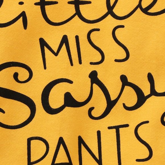 BABY GIRL LETTER GRAPHIC RUFFLED TOP AND FLORAL JOGGERS SET - Picture 4 of 6